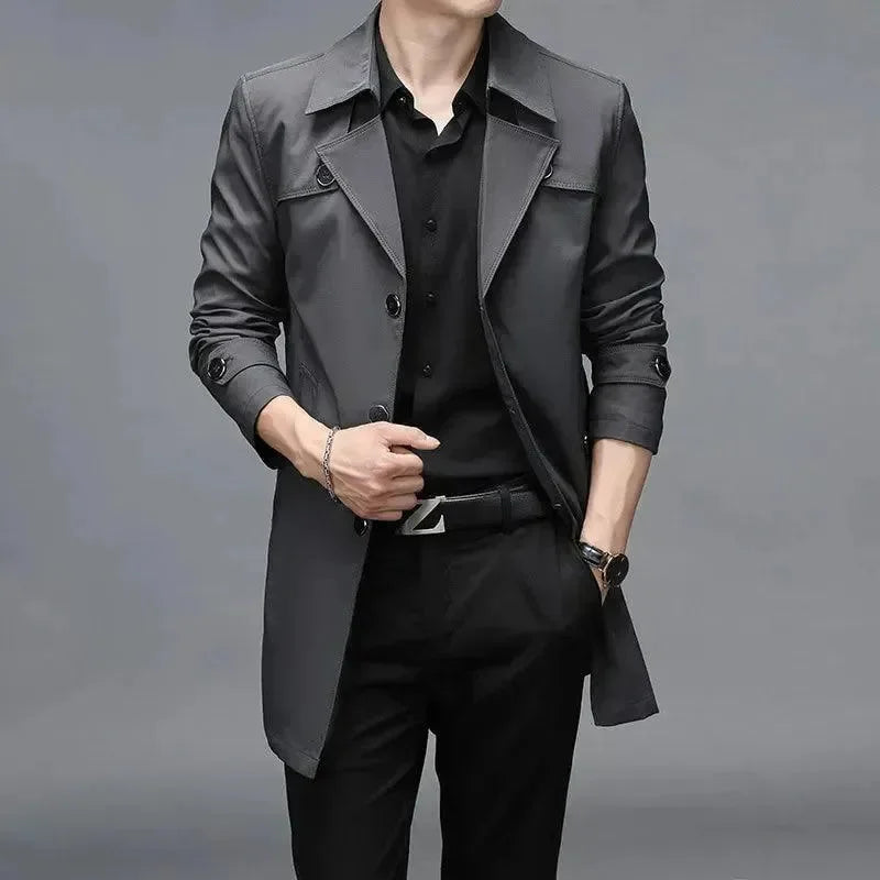 Stylischer Herren Trenchcoat Slim Fit Modern