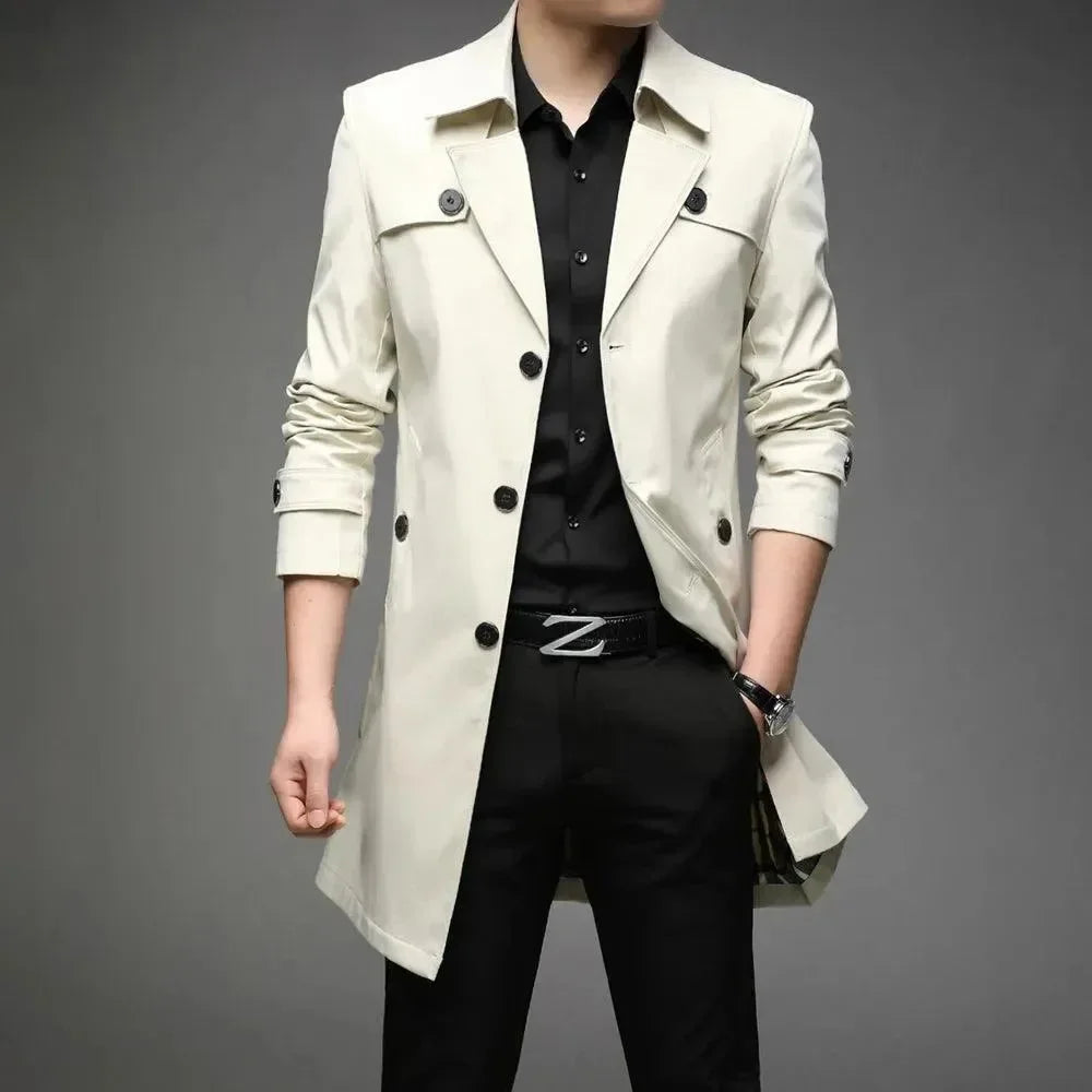 Stylischer Herren Trenchcoat Slim Fit Modern