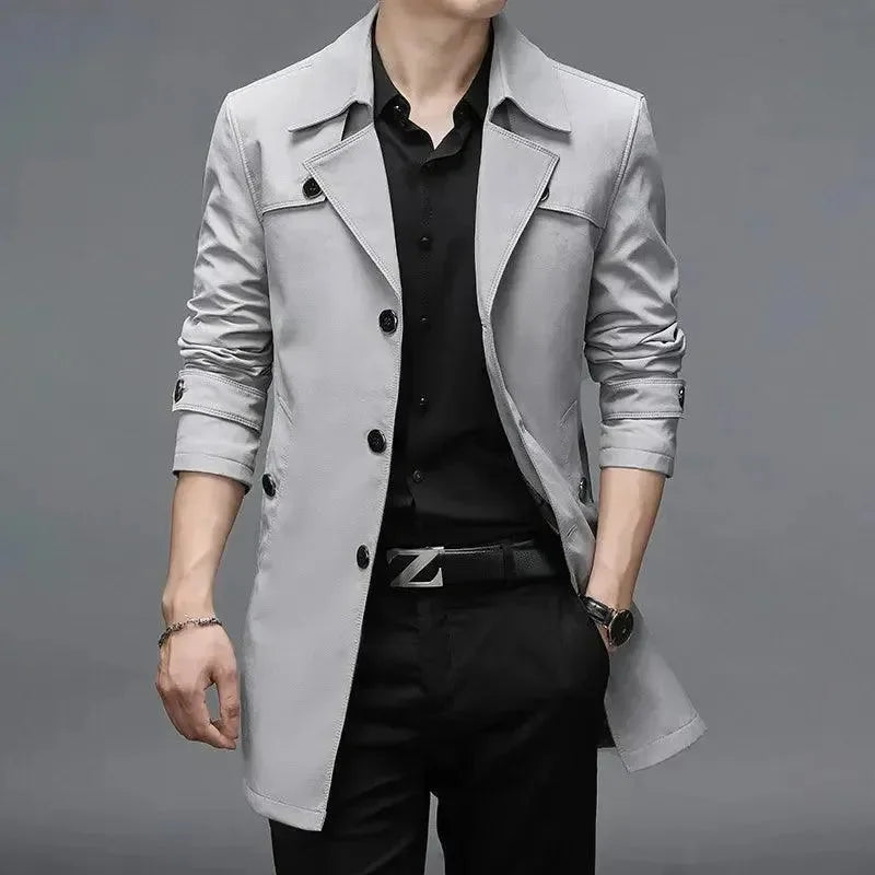 Stylischer Herren Trenchcoat Slim Fit Modern