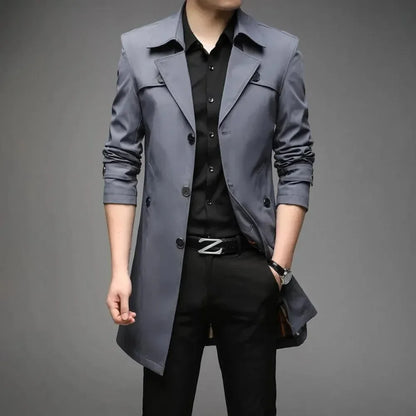 Stylischer Herren Trenchcoat Slim Fit Modern