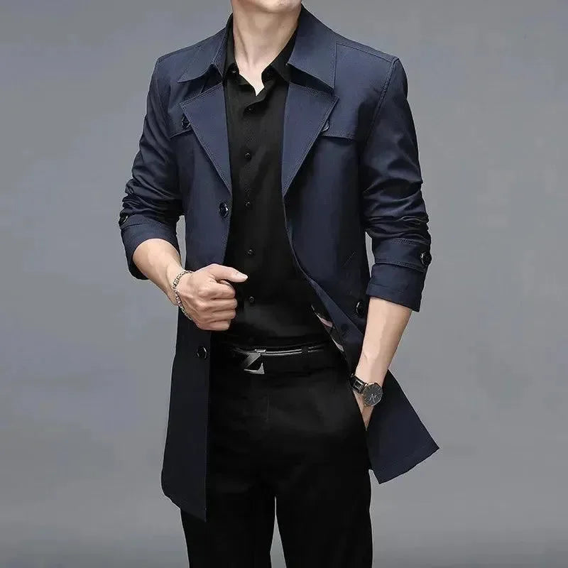 Stylischer Herren Trenchcoat Slim Fit Modern