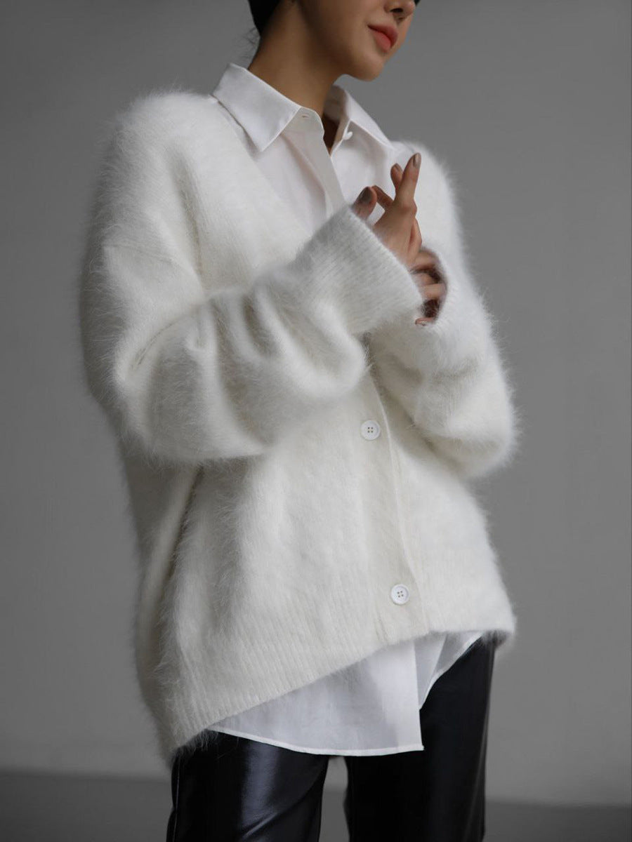 Damen Strickcardigan Off Schulter Stil