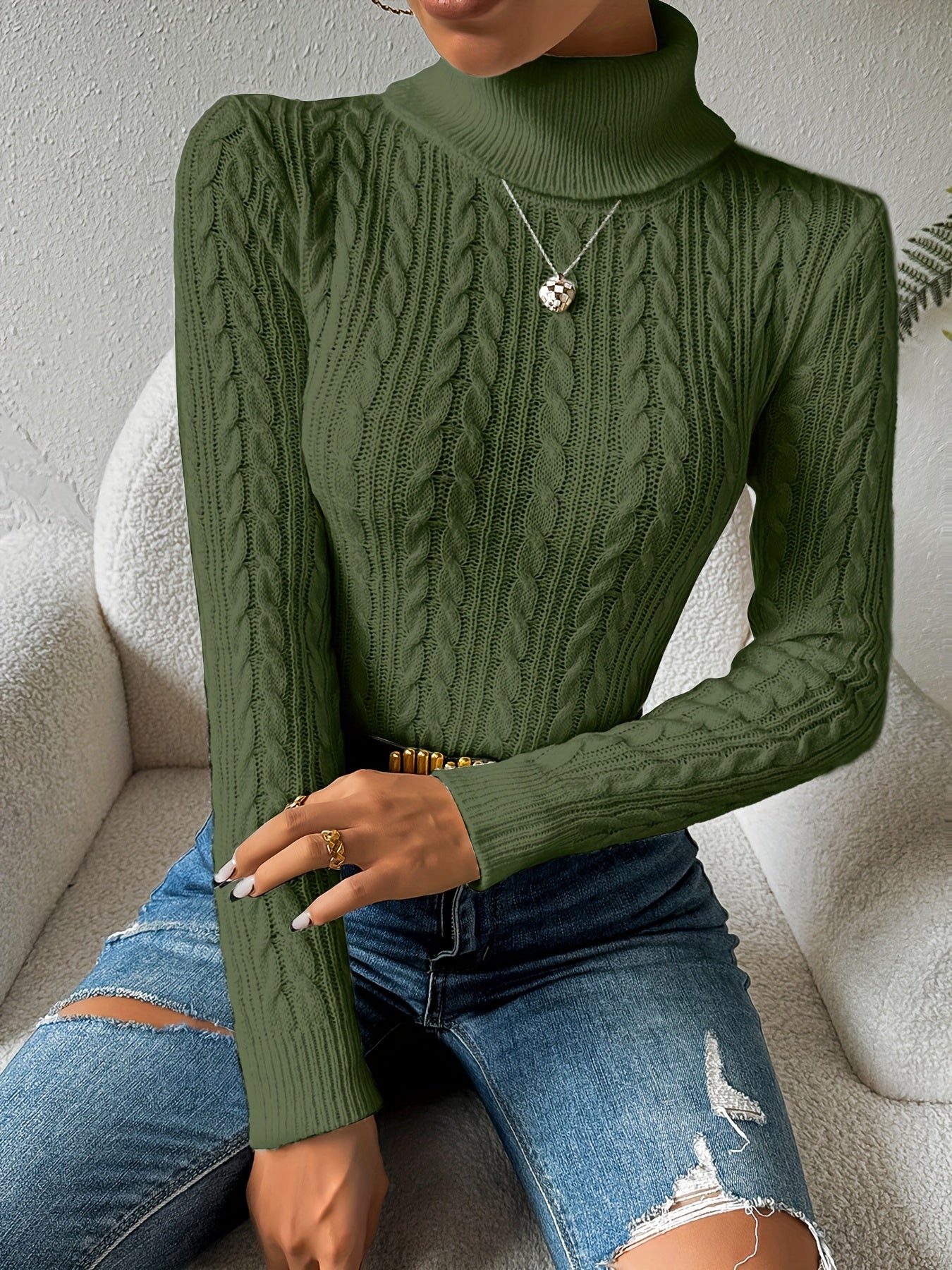 Weich Rollkragen Pullover Damen Qualität