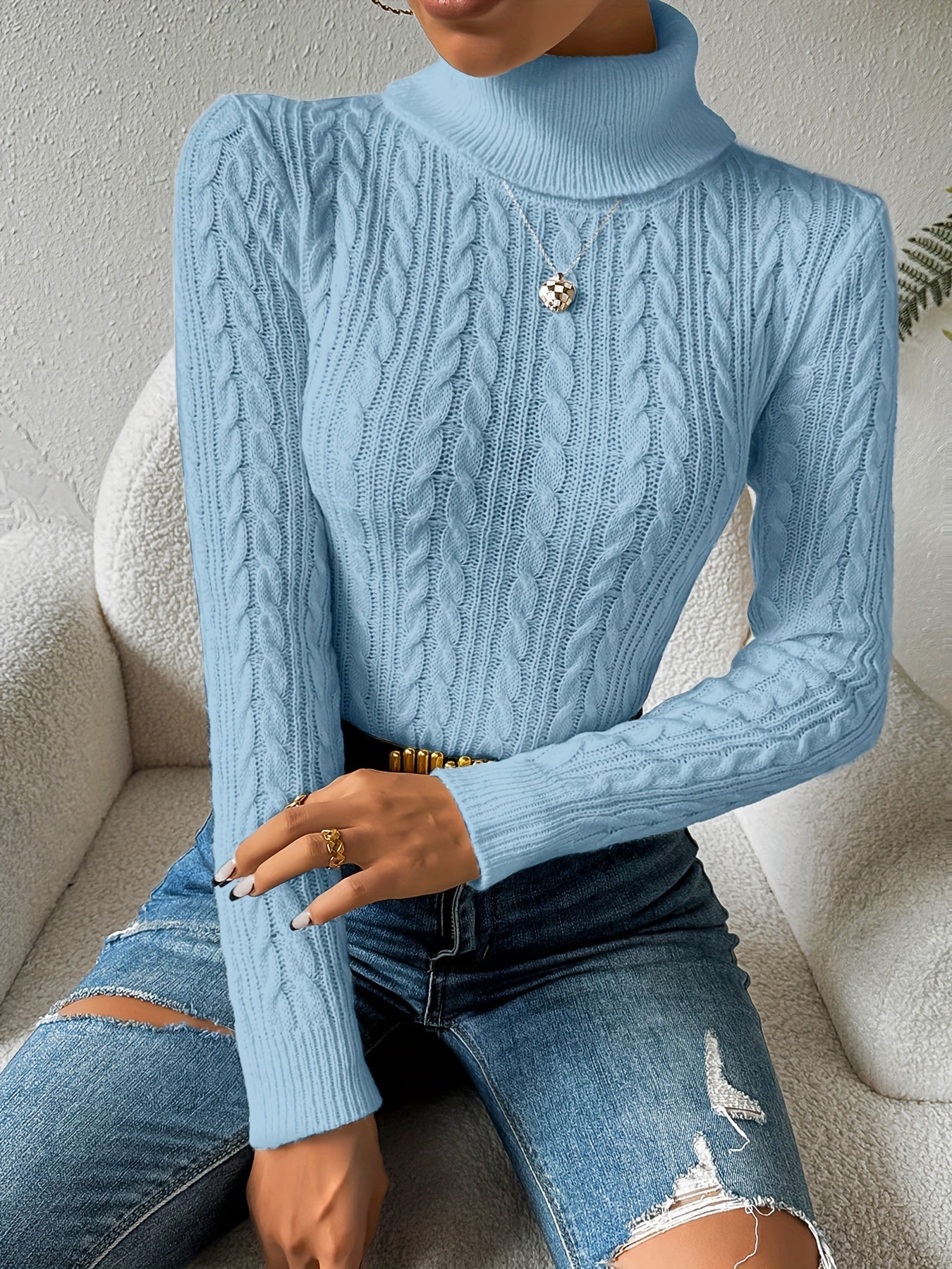 Weich Rollkragen Pullover Damen Qualität