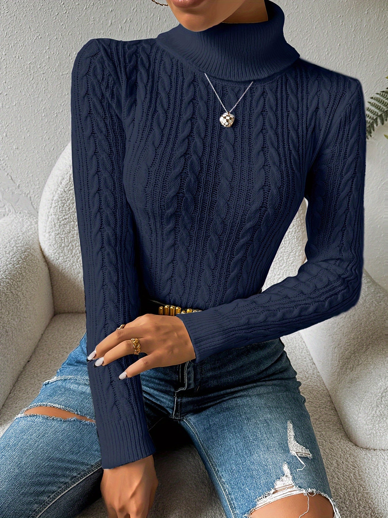 Weich Rollkragen Pullover Damen Qualität