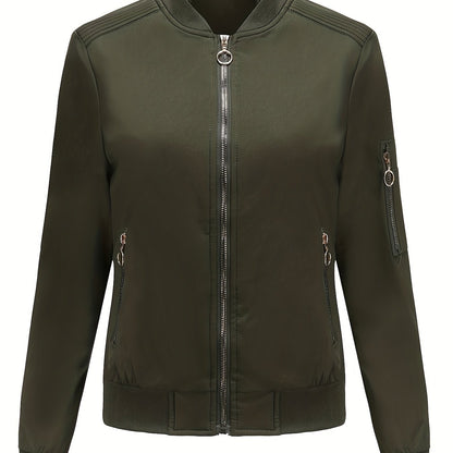 Stylische Bomberjacke Einfarbig Modern