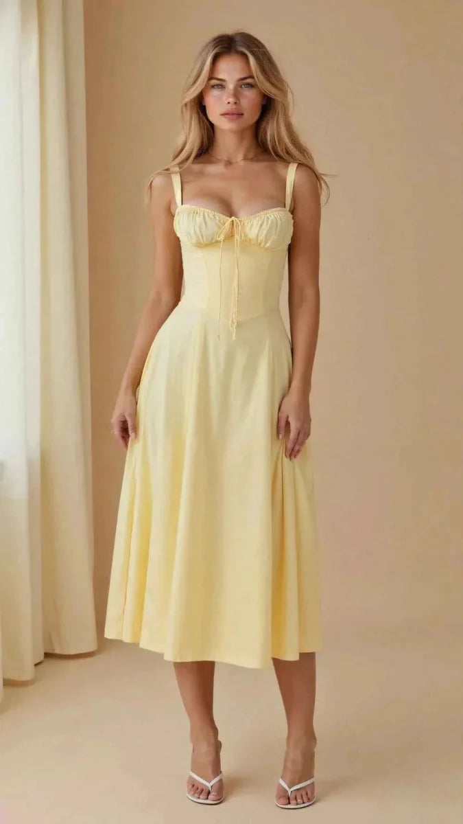 Feminines Korsett Kleid mit Süßer-Herz-Ausschnitt
