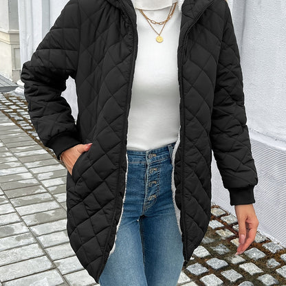 Warmes Winterkleid | Gepolsterte Daunenjacke mit Reißverschluss