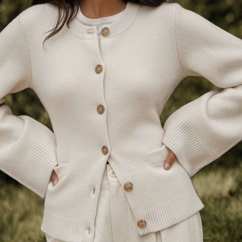 Weiche Strickjacke Damen Knöpfe Modern