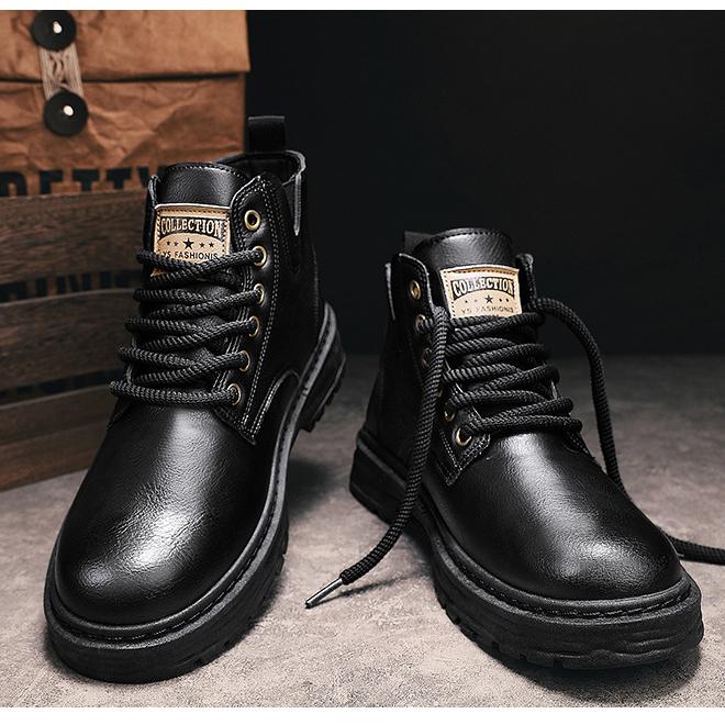 Retro Schnürstiefel aus Vintage Leder Optik