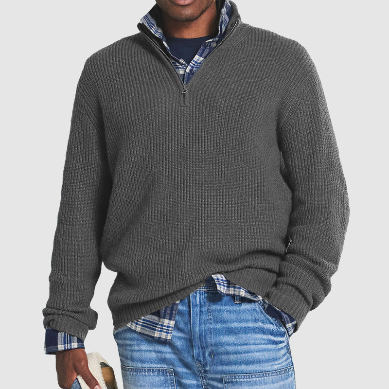 Herren Pullover Business Elegant Reißverschluss - IdealeKleiden