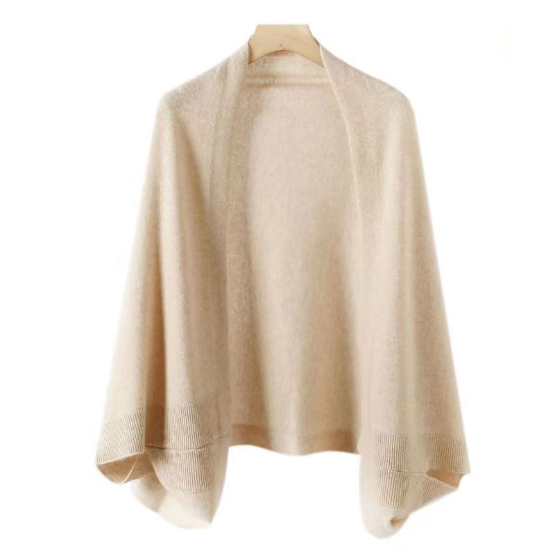 Weiche Strickjacke Faux Cashmere Doppelschal Mantel