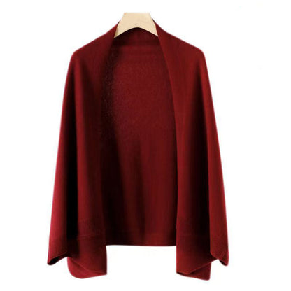Weiche Strickjacke Faux Cashmere Doppelschal Mantel