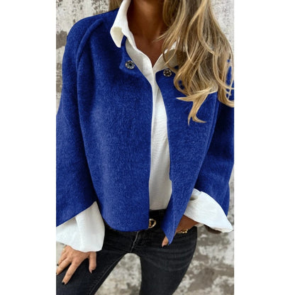 Kurz Wollmantel Damen Elegant Rundhals