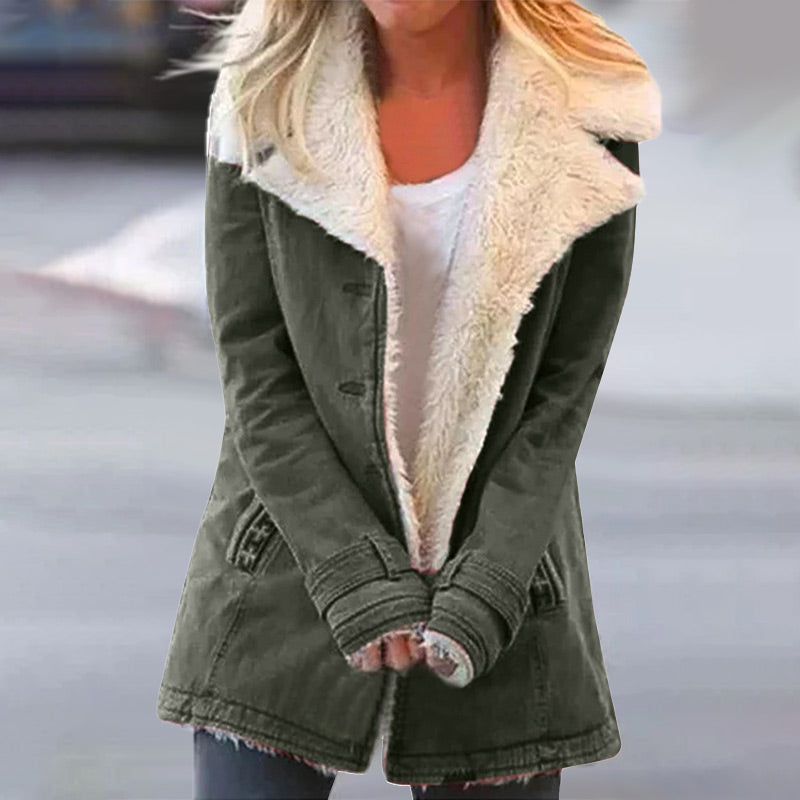 Stylische Winterjacke Damen Reverskragen