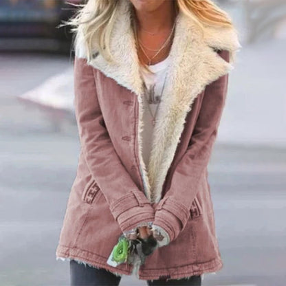Stylische Winterjacke Damen Reverskragen