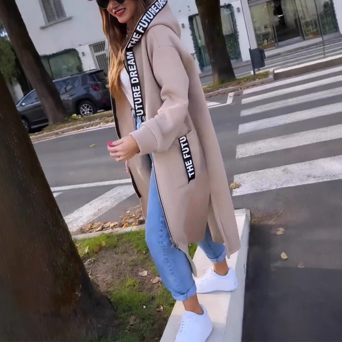 Kuscheliges Sweatshirt Langarm Kapuze