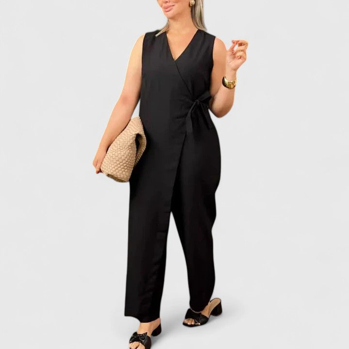 Damen Jumpsuit Sommer Wickel Design