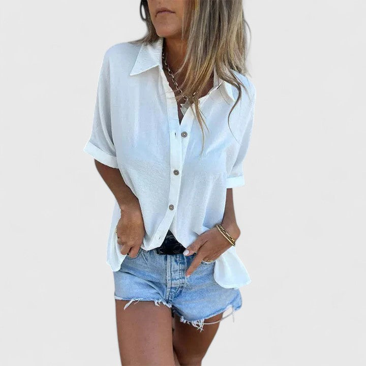 Damen Bluse Sommerleicht Kurzarm