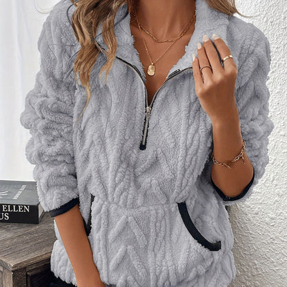 Moderner Pullover Mit Reißverschluss