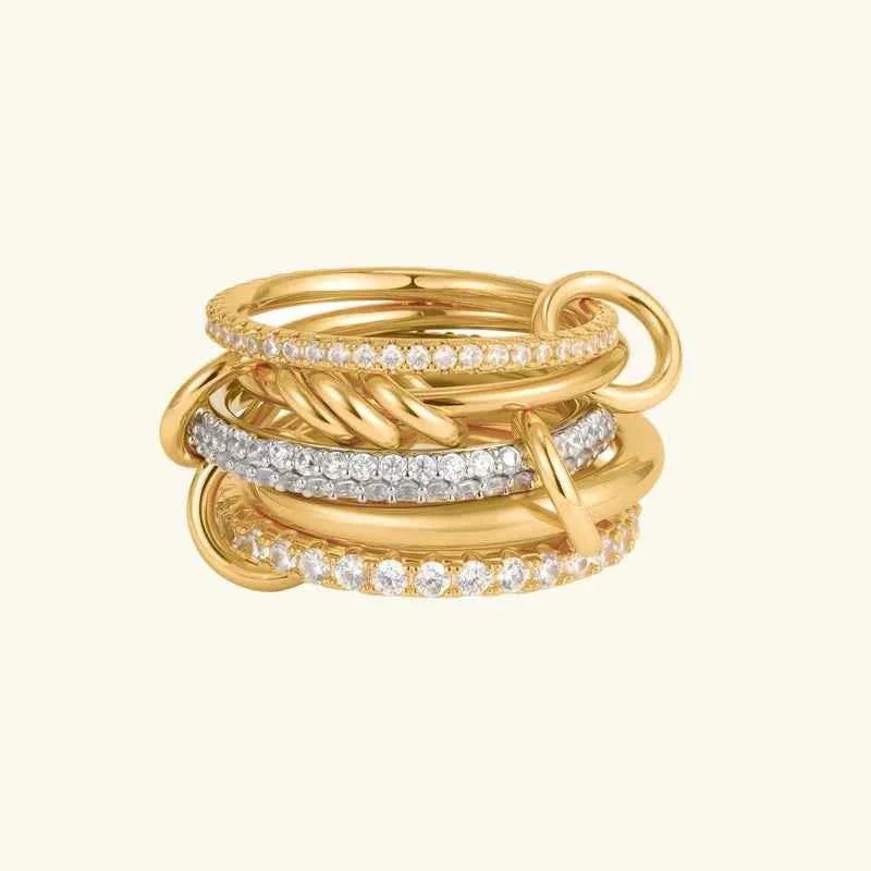 Goldener Schmuckring Stacking - IdealeKleiden