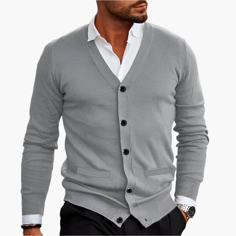Stylische Strickjacke V-Ausschnitt Eleganz