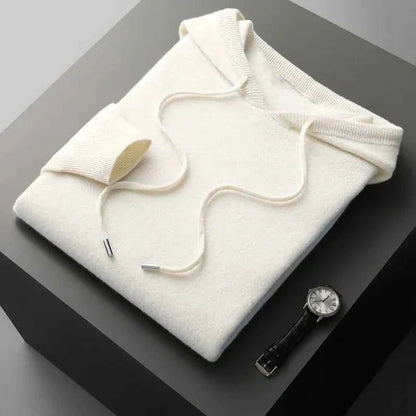 Herren Strickpullover Warm Kapuze