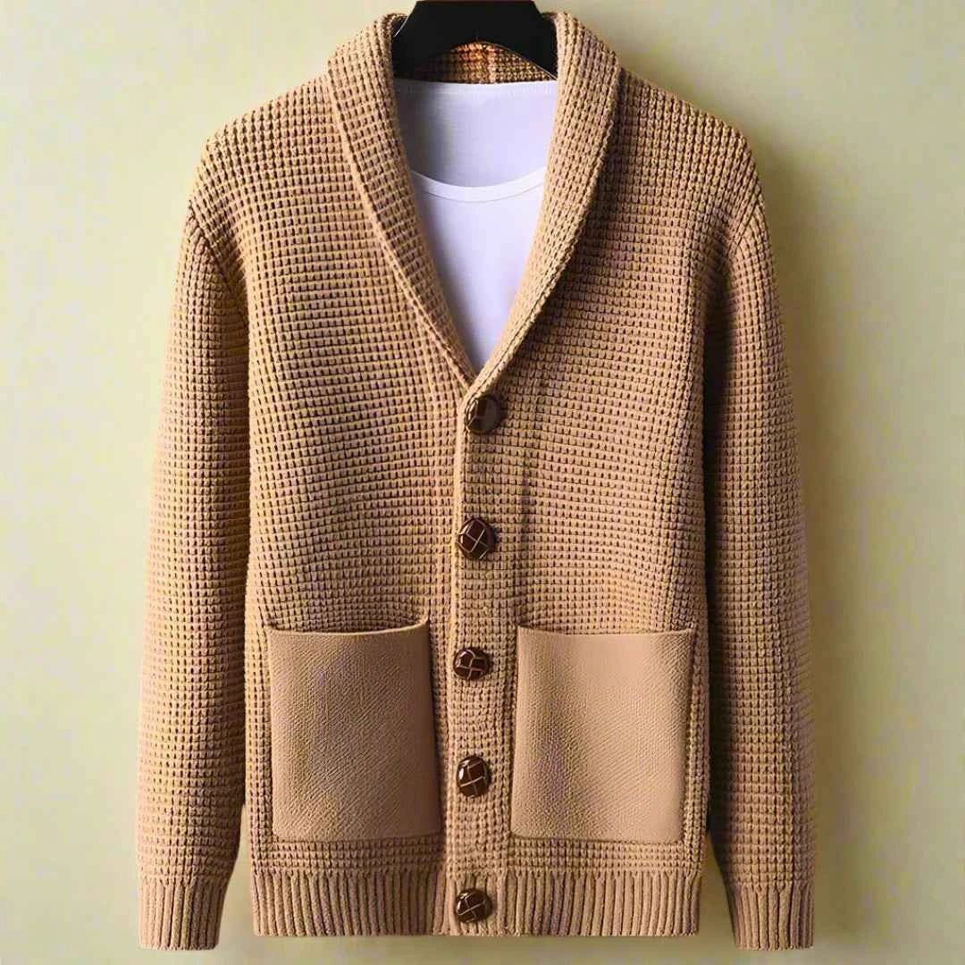 Herren Strickjacke Knopfverschluss Modern - IdealeKleiden
