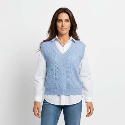 Damen Strickweste V-Ausschnitt Elegent