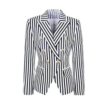 Modischer Blazer Damen Streifenmuster Elegant