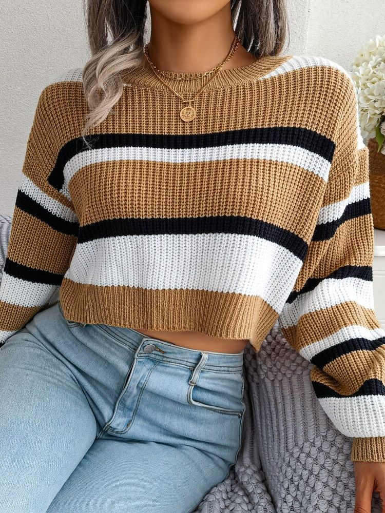 Streifen Oberteil Frauen Crop Top