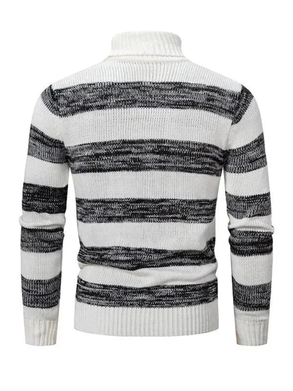 Herren Rollkragenpullover Patchwork Trendy - IdealeKleiden