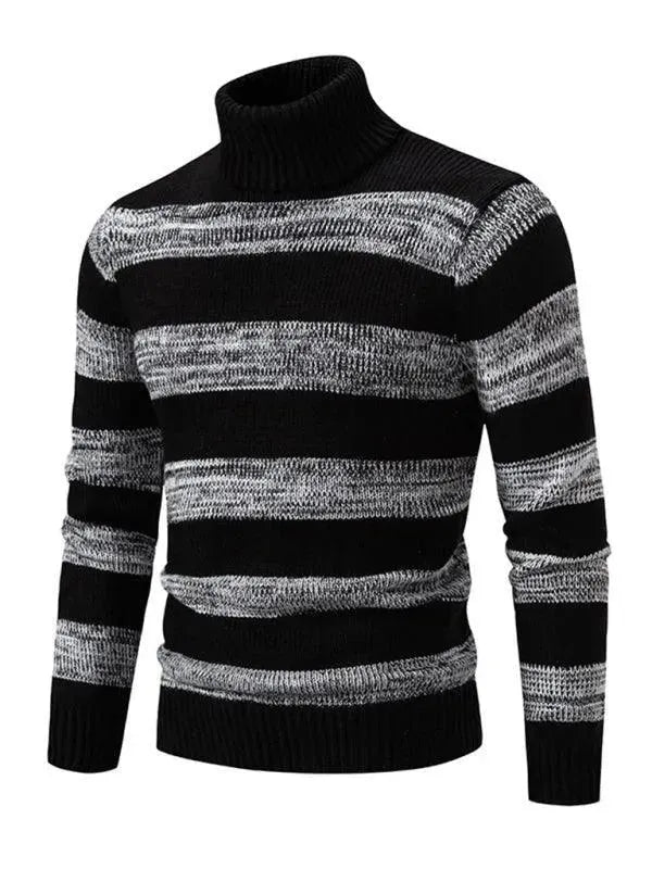 Herren Rollkragenpullover Patchwork Trendy
