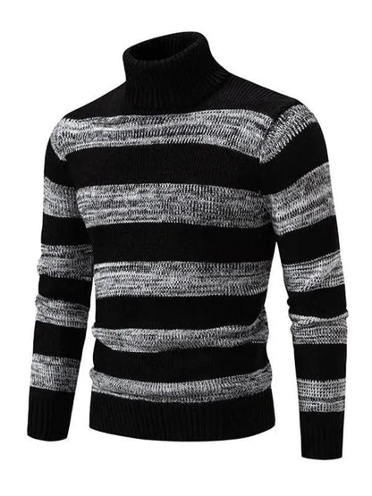 Herren Rollkragenpullover Patchwork Trendy