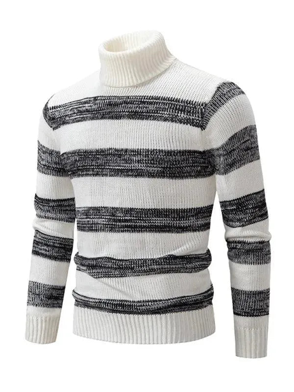 Herren Rollkragenpullover Patchwork Trendy
