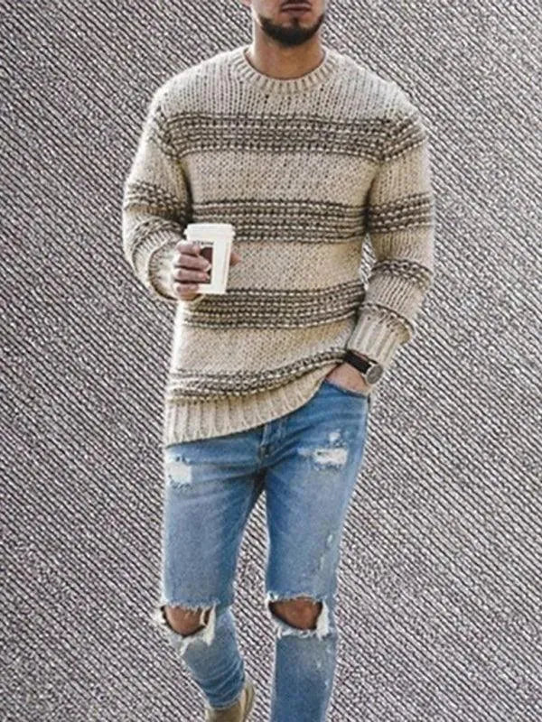 Herren Pullover Rundhals Modern