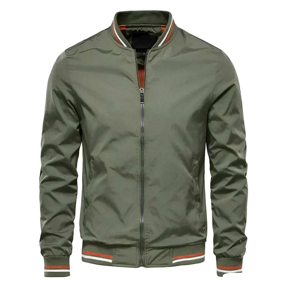 Herren Bomberjacke Reißverschluss Sportlich Casual