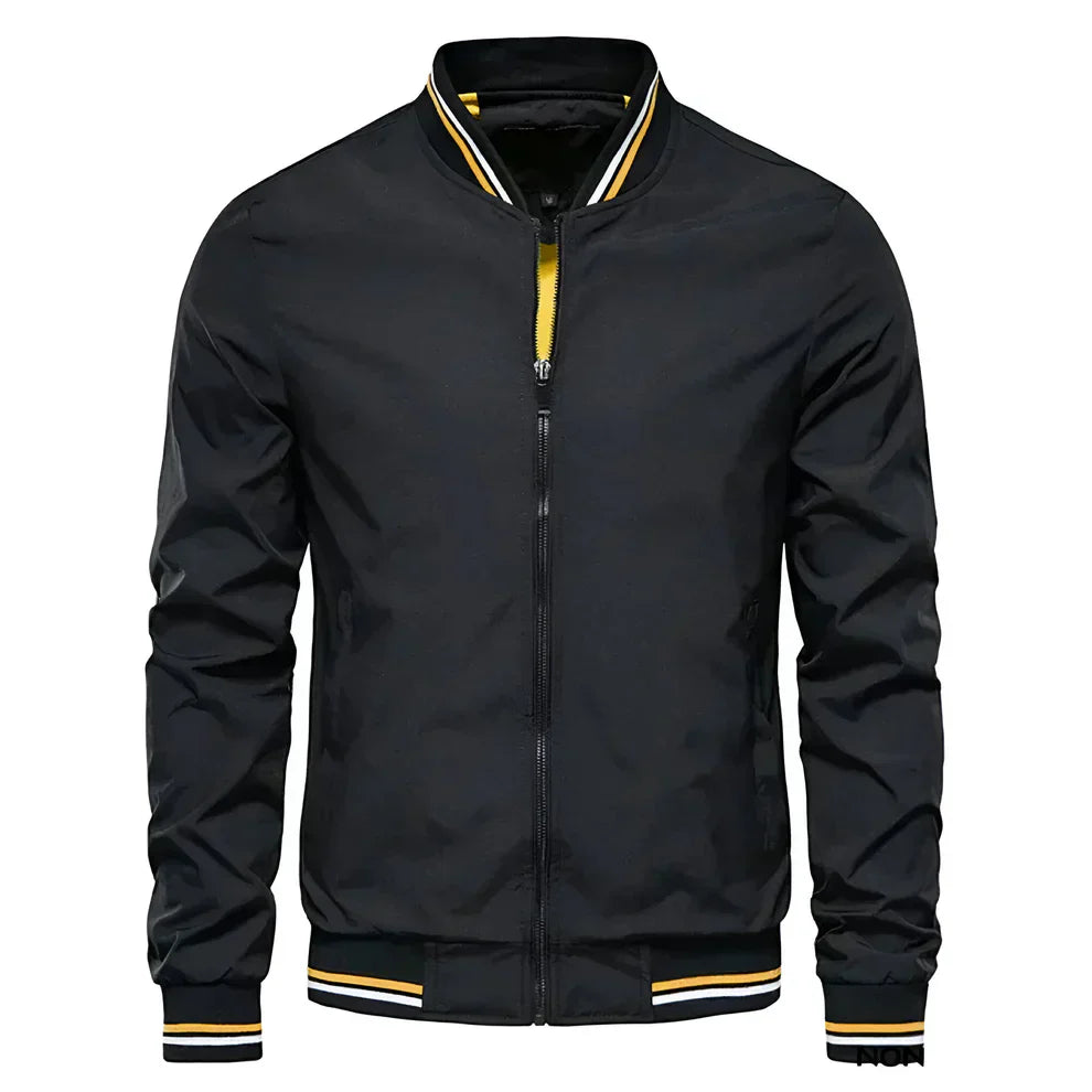 Herren Bomberjacke Reißverschluss Sportlich Casual