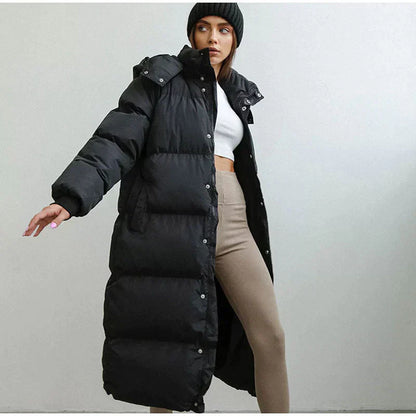 Elegante Damen Daunenjacke Lang