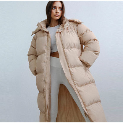 Elegante Damen Daunenjacke Lang