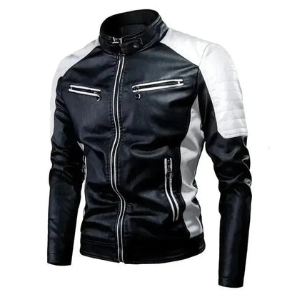 Stilvolle Herren Lederjacke Slim Fit Bikerlook