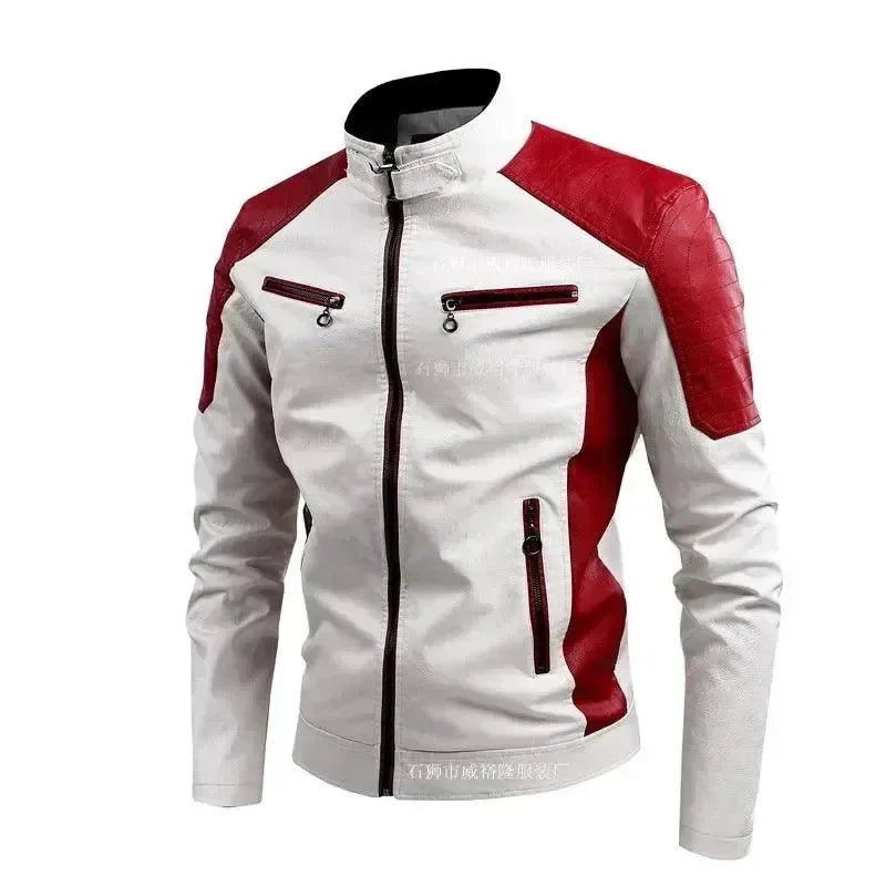 Stilvolle Herren Lederjacke Slim Fit Bikerlook
