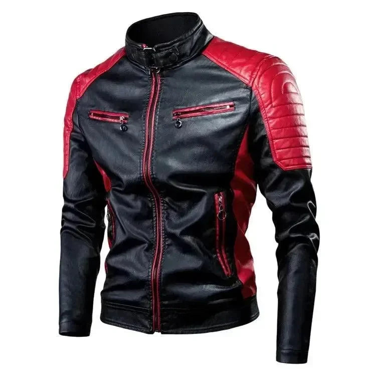 Stilvolle Herren Lederjacke Slim Fit Bikerlook