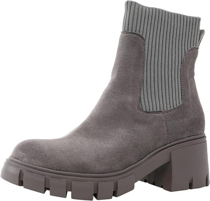 Stylische Damenstiefel Wildleder Winter