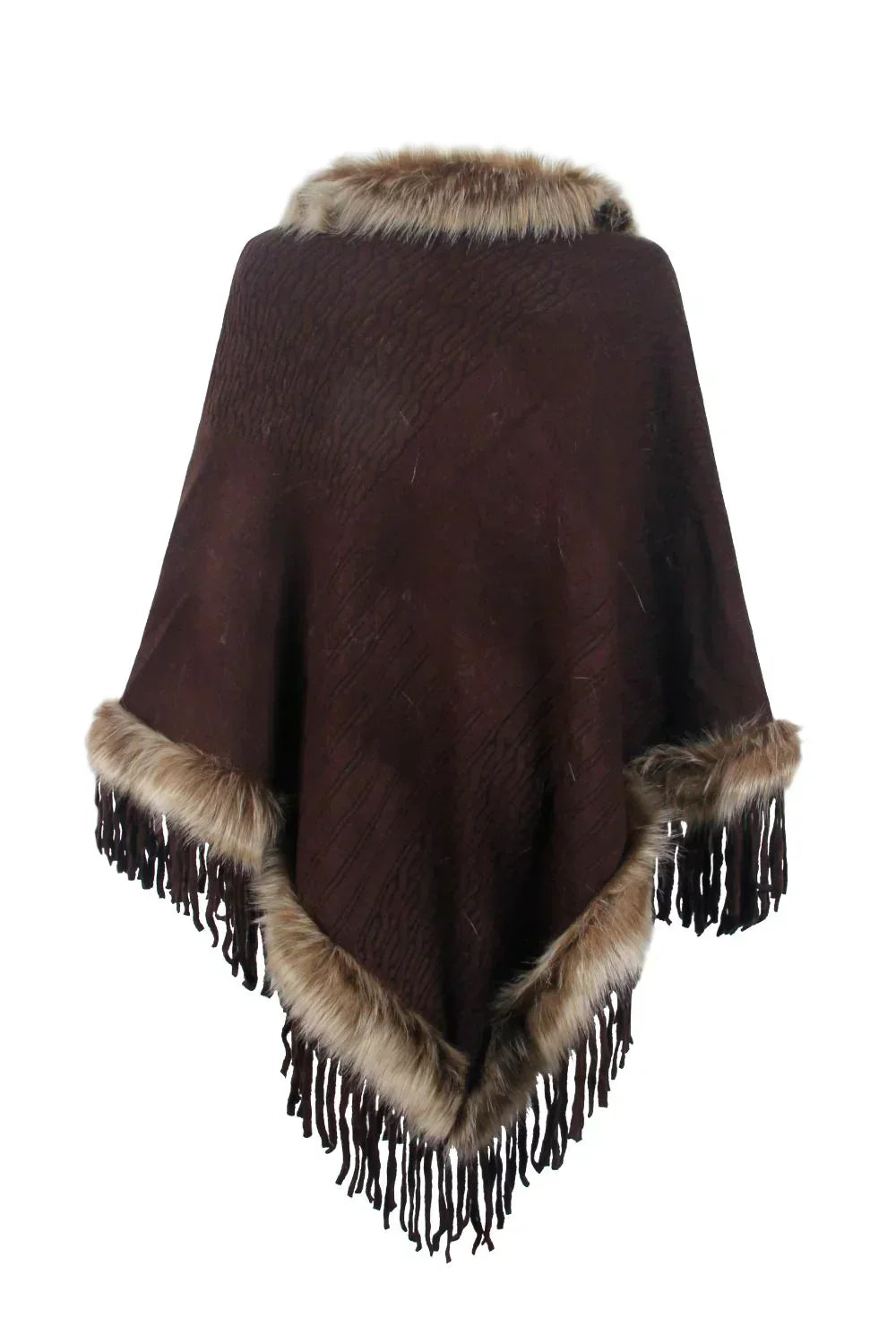 Stilvoller Winter-Poncho Frauen
