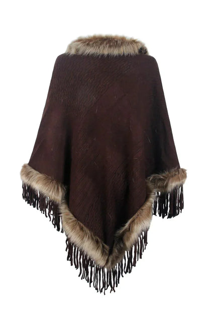 Stilvoller Winter-Poncho Frauen
