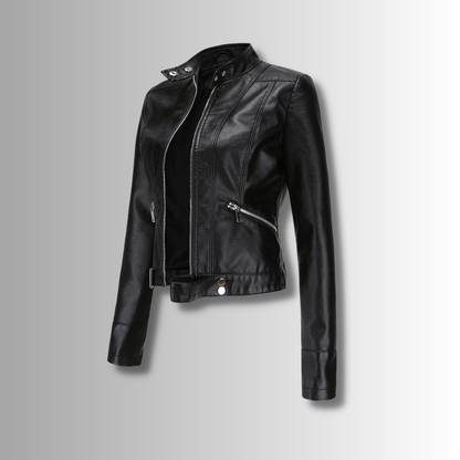 Elegante Lederjacke Damen Klassiker - IdealeKleiden