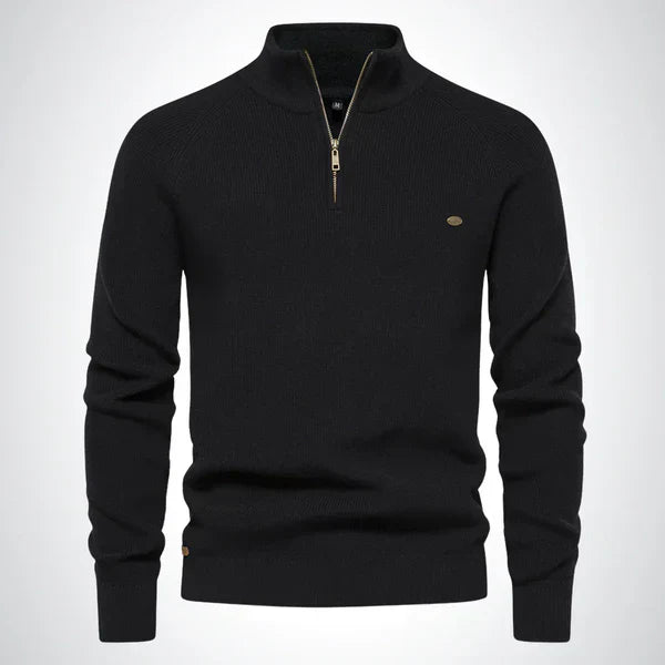 Herren Strickpullover Slim Fit Halbzipper