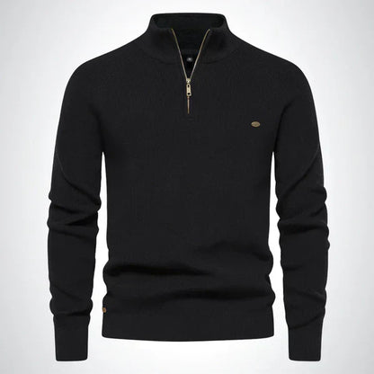 Herren Strickpullover Slim Fit Halbzipper