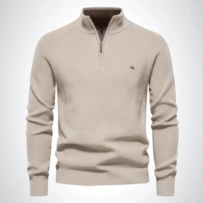 Herren Strickpullover Slim Fit Halbzipper